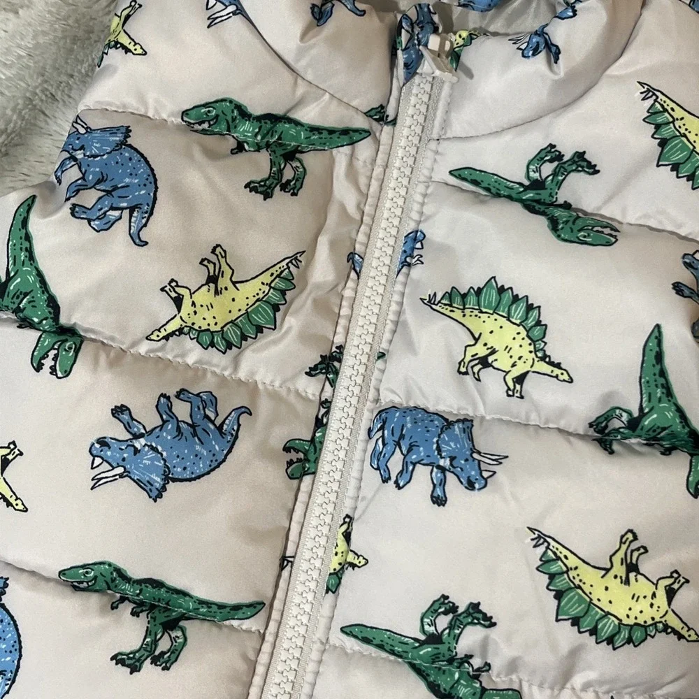 Dinosaur Puffer Vest For Infants Size 3 - 6 Months Old Navy T-Rex